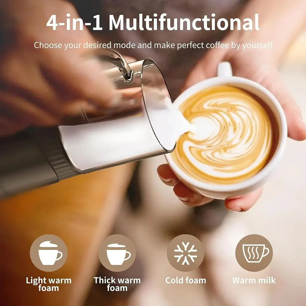 Електричний спінювач молока Omisoon 4-в-1, 400 мл, автоматичне вимкнення, безшумна робота - фото 4