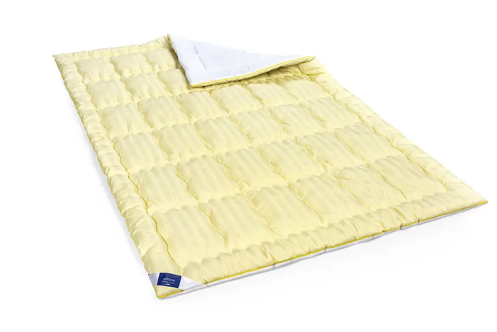 Ковдра антиалергенна MirSon Carmela Hand Made EcoSilk №0552, демісезонна, 110x140 см, жовто-біла - фото 2