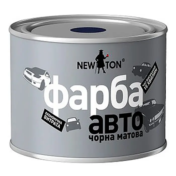 Фарба автомобільна NEW TON чорна мат, 450 мл 000000737
