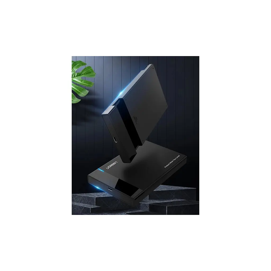 Кишеня зовнішня UGREEN USB 3.0 to M.2 SATA SSD US221 black (30848) - фото 5