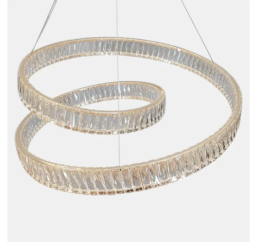 Підвісна кришталева LED-люстра Artlight 555-800GD з переплетеними кільцями, золото, 170 Вт, від 20-30 м² - фото 5