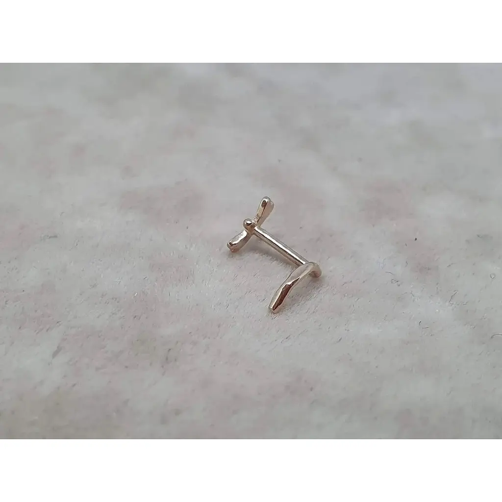 Золотая серьга-пирсинг в нос Dear. 1014 - фото 3