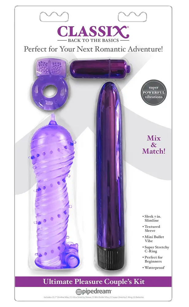 Набір секс-іграшок Classix Ultimate Pleasure Couple's Kit 4 шт. фіолетовий - фото 3