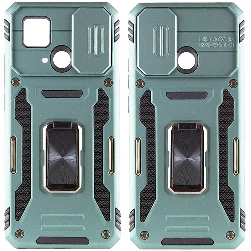 Ударостійкий чохол Camshield Army Ring для Xiaomi Redmi 10C Зелений / Light Green - фото 2