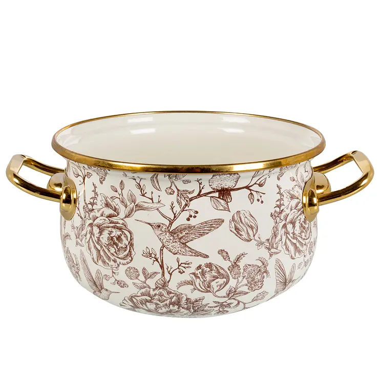 Кастрюля эмалированная Elmani Bird с крышкой 16 см 2.1 л (763-041) - фото 2