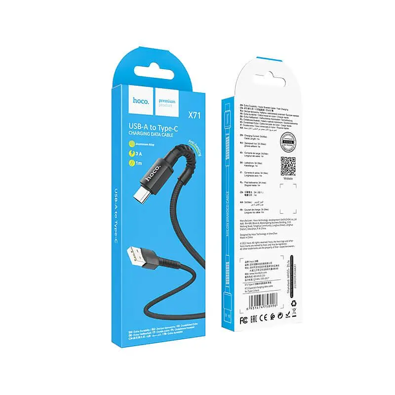 Кабель Hoco Type-C Especial charging data cable X71 1 м 3A - фото 3