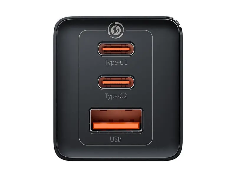 Зарядний пристрій BASEUS GaN5 Pro Fast Charger 2C+U 65 W w/Type-C to Type-C Black (CCGP120201) - фото 4
