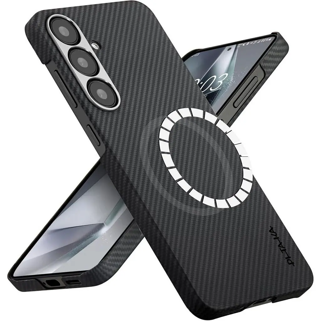 Чехол Pitaka MagEZ Ultra-Slim Classic Twill 600D для Samsung Galaxy S25 Plus Black/Grey (KS2501S) [128410] - фото 3