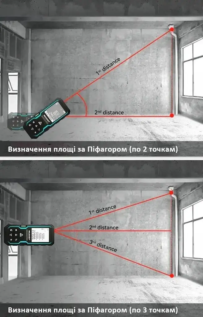 Лазерний далекомір Mileseey S6 40 м, лазерна рулетка - фото 5