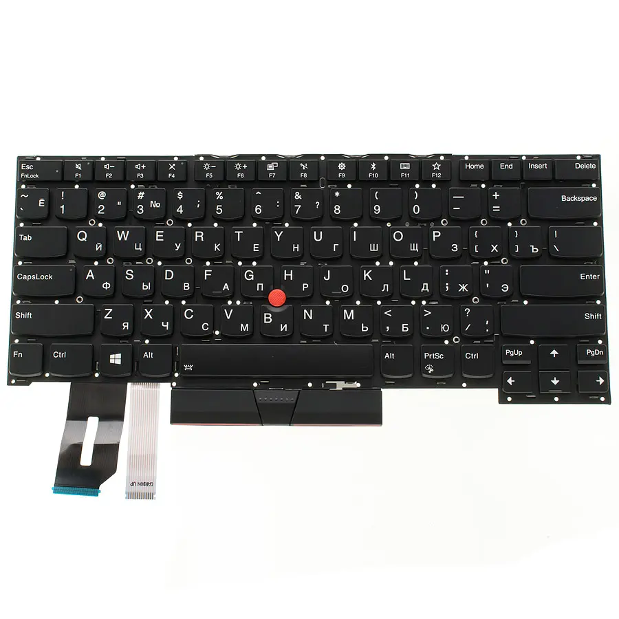Клавіатура для ноутбука LENOVO (ThinkPad: P1 Gen 2) rus, black, без фрейма, підсвічування клавіш - фото 2
