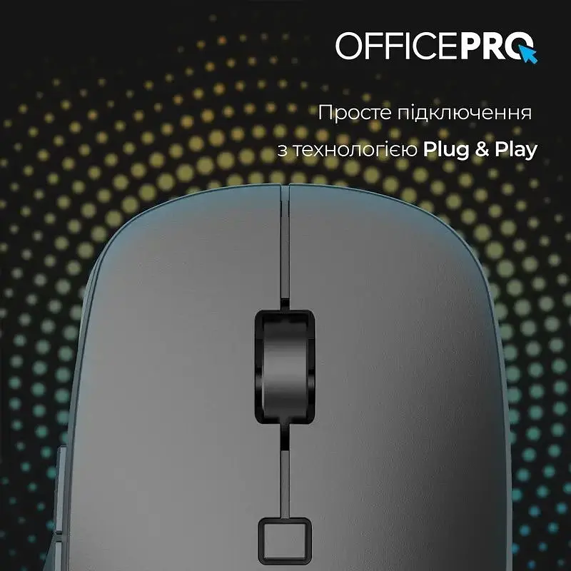 Мышь OfficePro Silent Click Ergonomic Wireless Black (M305B) - фото 5
