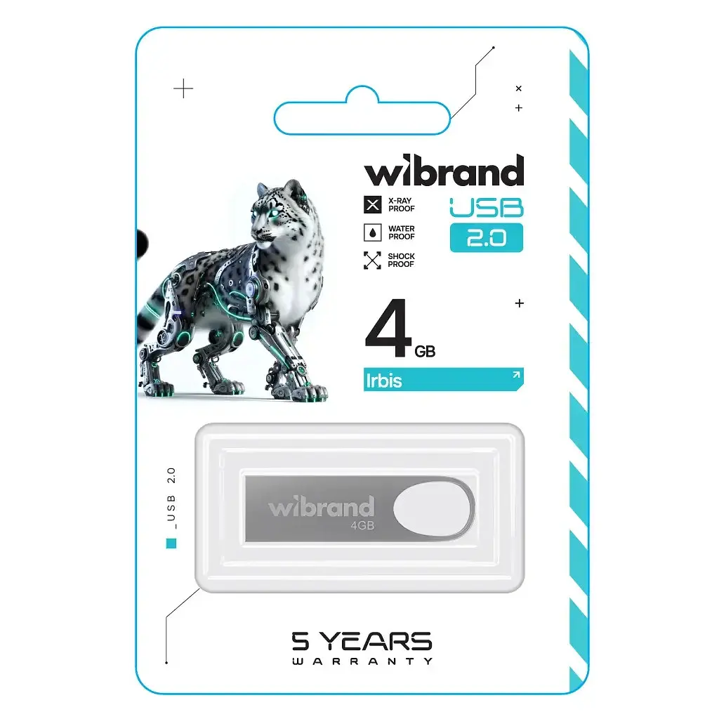 USB флеш накопитель Wibrand 4GB Irbis Silver USB 2.0 (WI2.0/IR4U3S) - фото 2