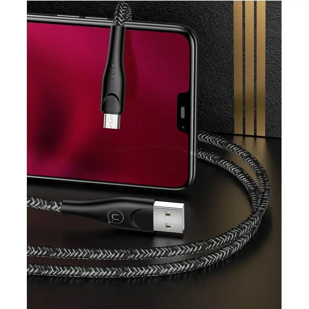 Кабель Usams U41 Braided USB-A to Micro-USB 2A 3m Black [138960] - фото 6