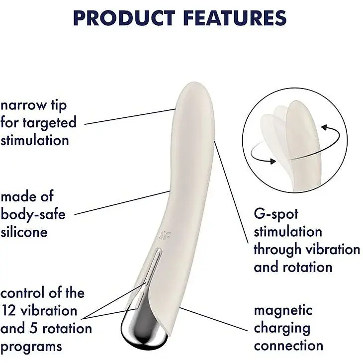 Вібратор Satisfyer Spinning Vibe 1 Beige - фото 7