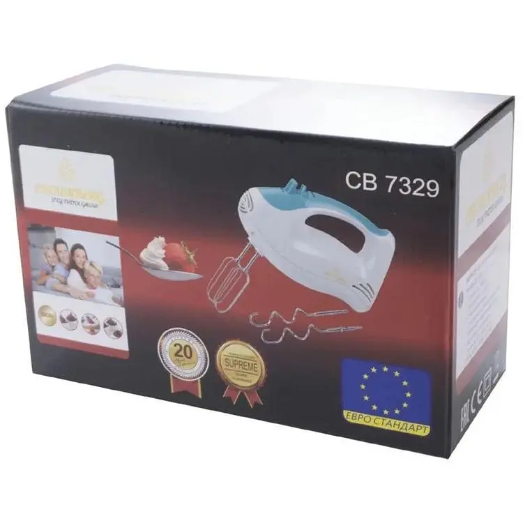 Ручной миксер Crownberg CB-7329 на 2 скорости турбо режим 500W White/Blue (41385-CB-7329_321) - фото 3