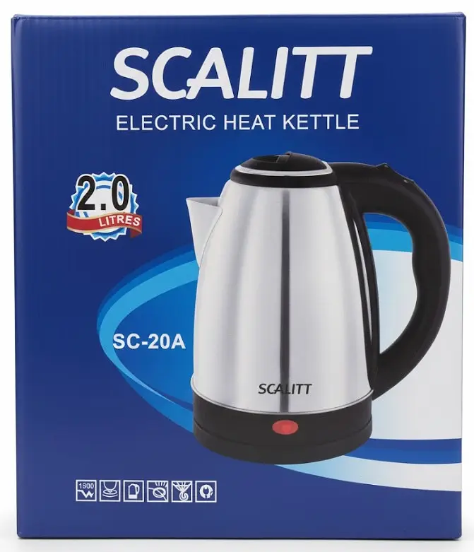 Електричний чайник No Brand Scalitt SC-20A 2 л 1500 Вт Хром (2104618753) - фото 3