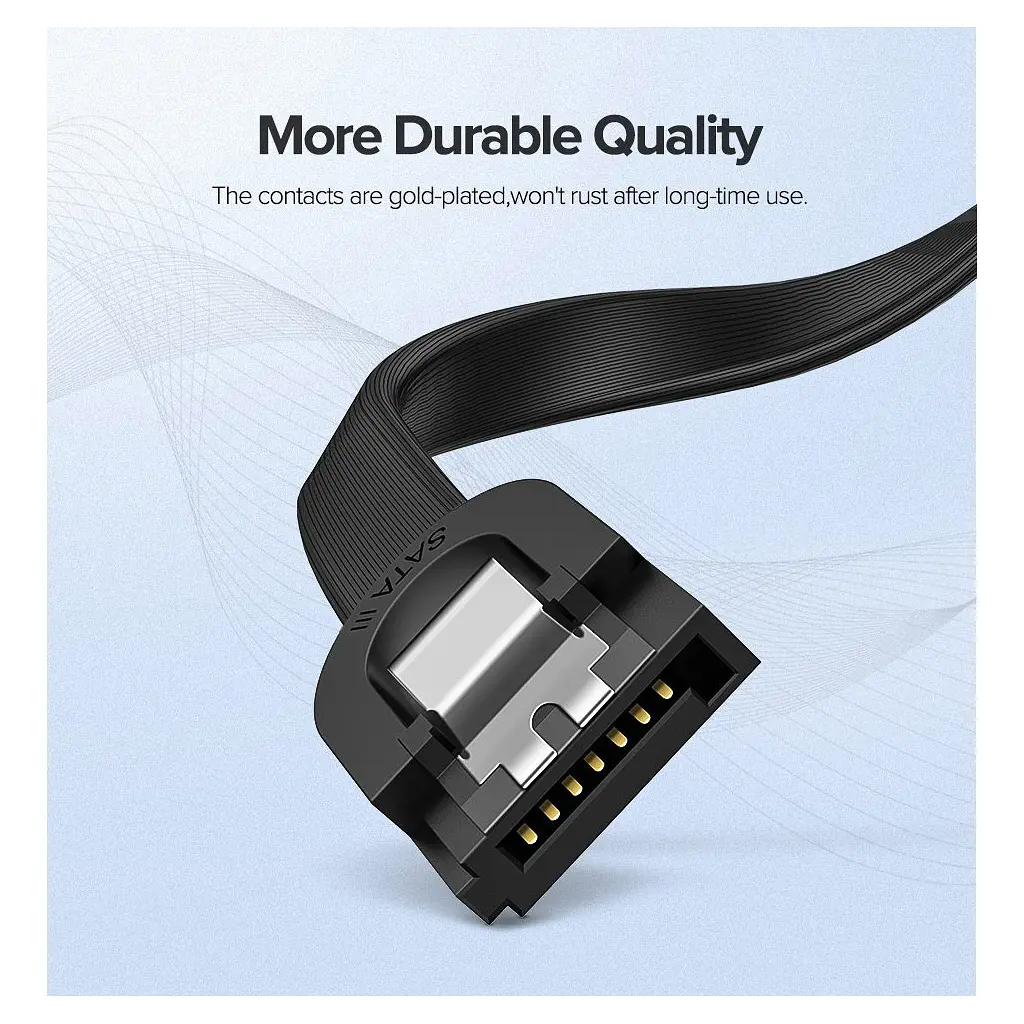 Кабель для передачі даних SATA 3 Data Cable 0.5m 90° corner US217 Black Ugreen (30797) - фото 3