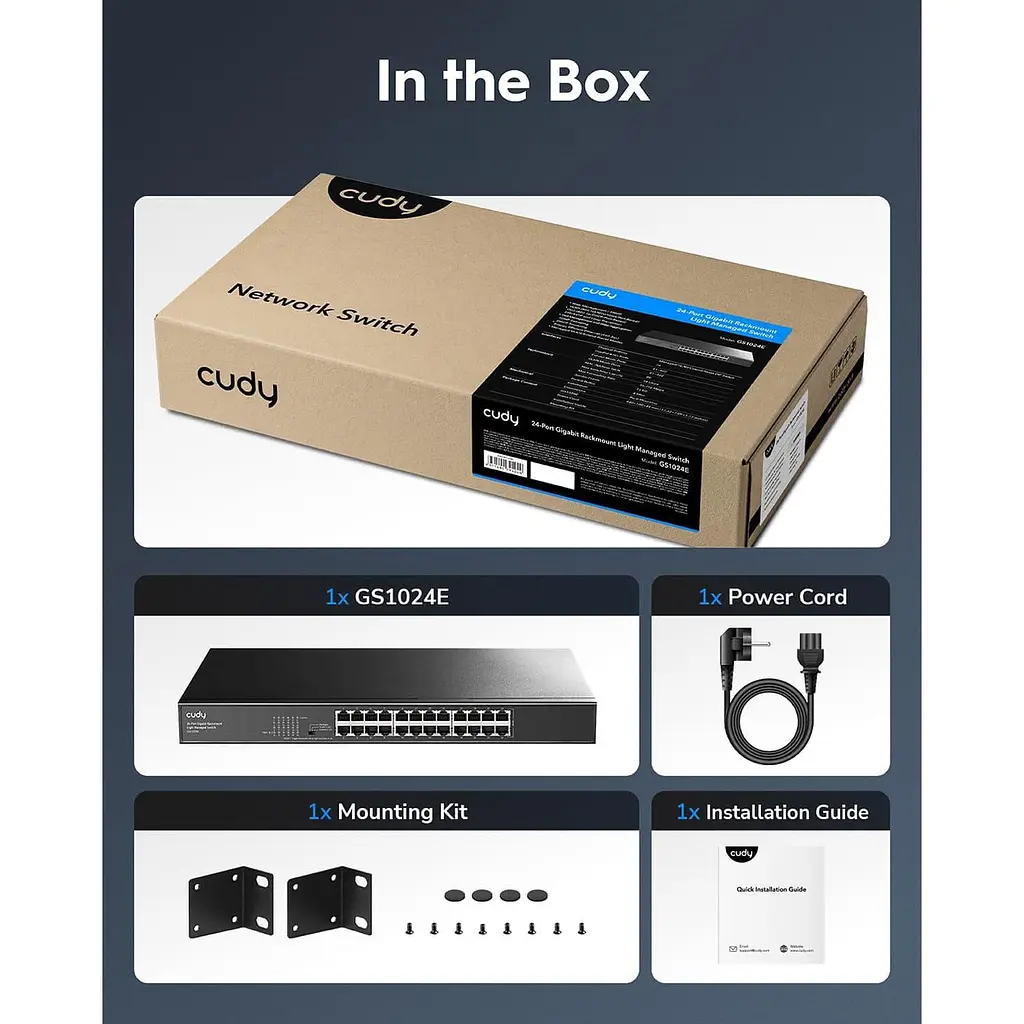 Комутатор Cudy GS1024E 24-Port Gigabit Easy-Managed Switch (GS1024E) - фото 10