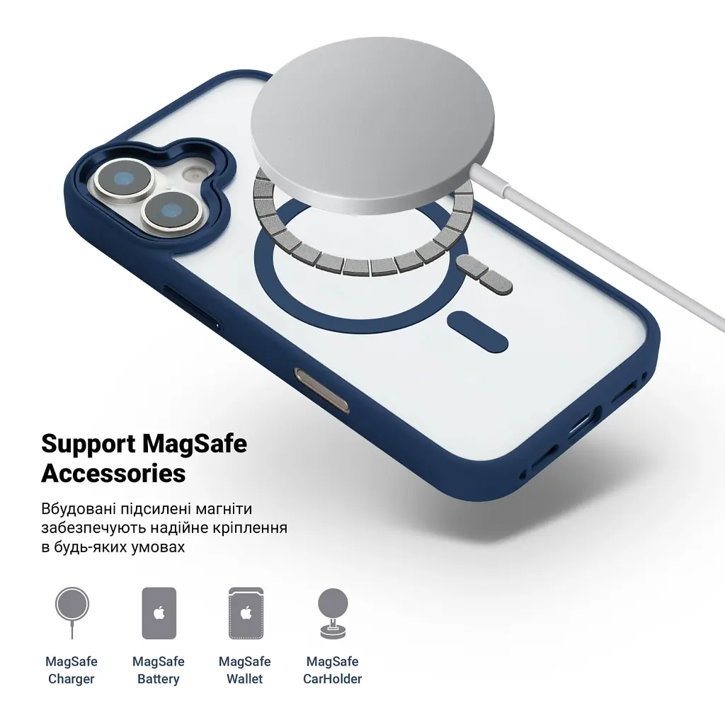 Чохол ArmorStandart Unit MagSafe для Apple iPhone 16 Dark Blue - фото 4