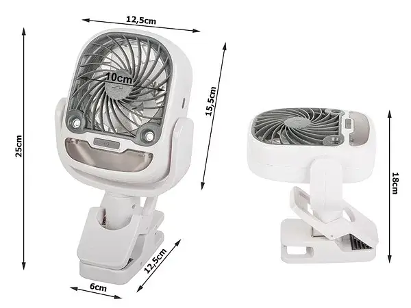 Настільний вентилятор, зволожувач повітря з роз'ємом, USB RGB 2в1 - фото 5