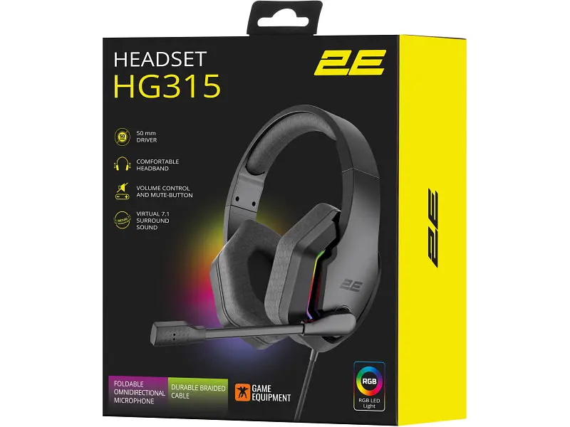 Навушники з мікрофоном 2E GAMING HG315 RGB USB 7.1 Black (-HG315BK-7.1) - фото 9