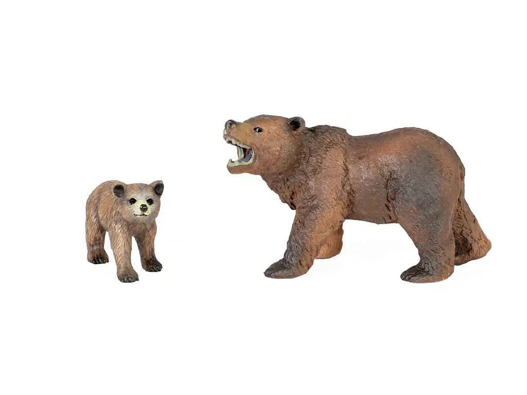 Набір тварин KIDS TEAM ANIMALS Сафарі Q9899-A37 Бурий Ведмідь та медвежа - фото 6