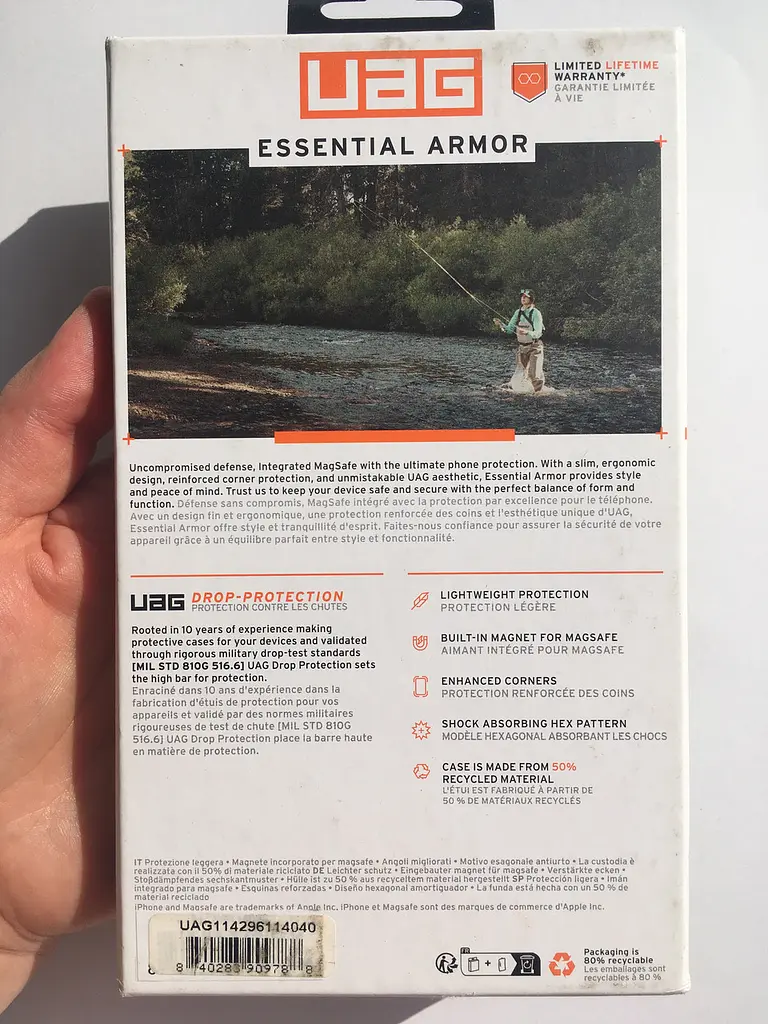 Оригінальний протиударний чохол для iPhone 15 Pro Max UAG Essential Armor MagSafe Black (114296114040) силіконовий - фото 7