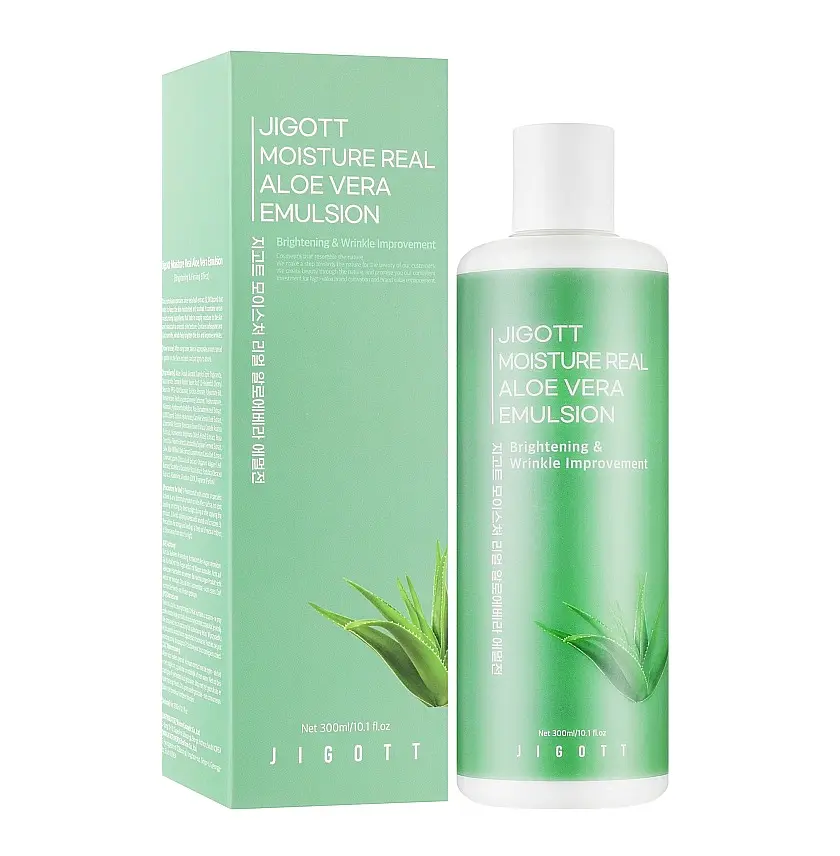 Емульсія для обличчя Aлoe Moisture Real Aloe Vera Emulsion Jigott 300 мл - фото 2