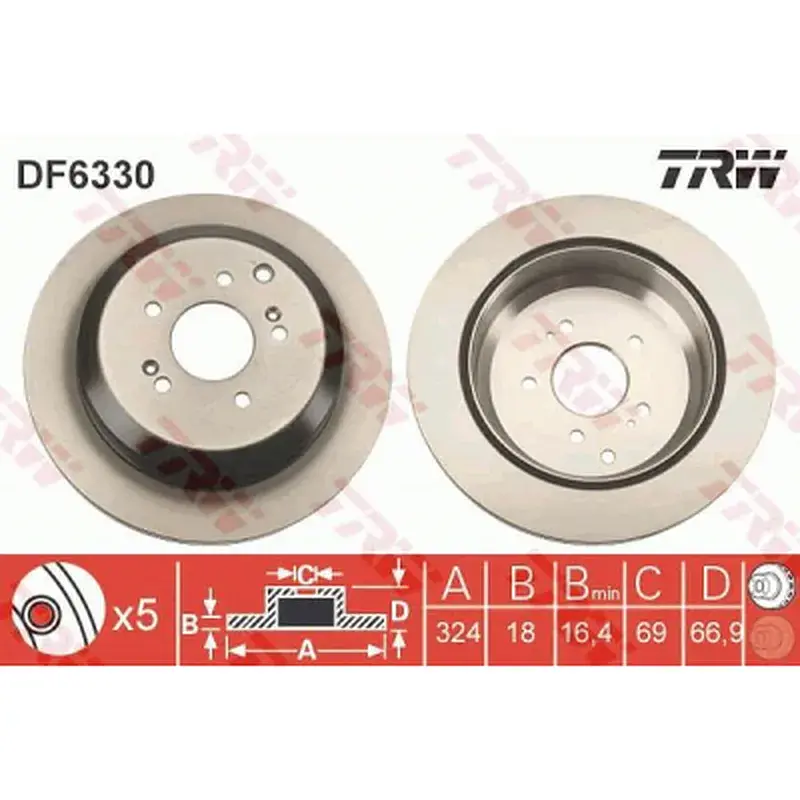 Тормозной диск TRW DF6330 - фото 4