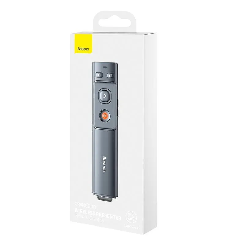 Розумна указка Baseus Orange Dot Wireless Presenter (Red Laser), 100m, USB/Type-C Receiver| - фото 2