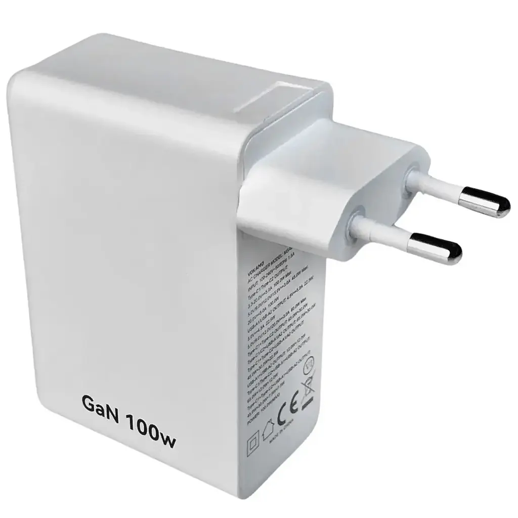 Зарядний пристрій Vokamo 2хType-C, 2хUSB Spow GaN 100W - фото 2