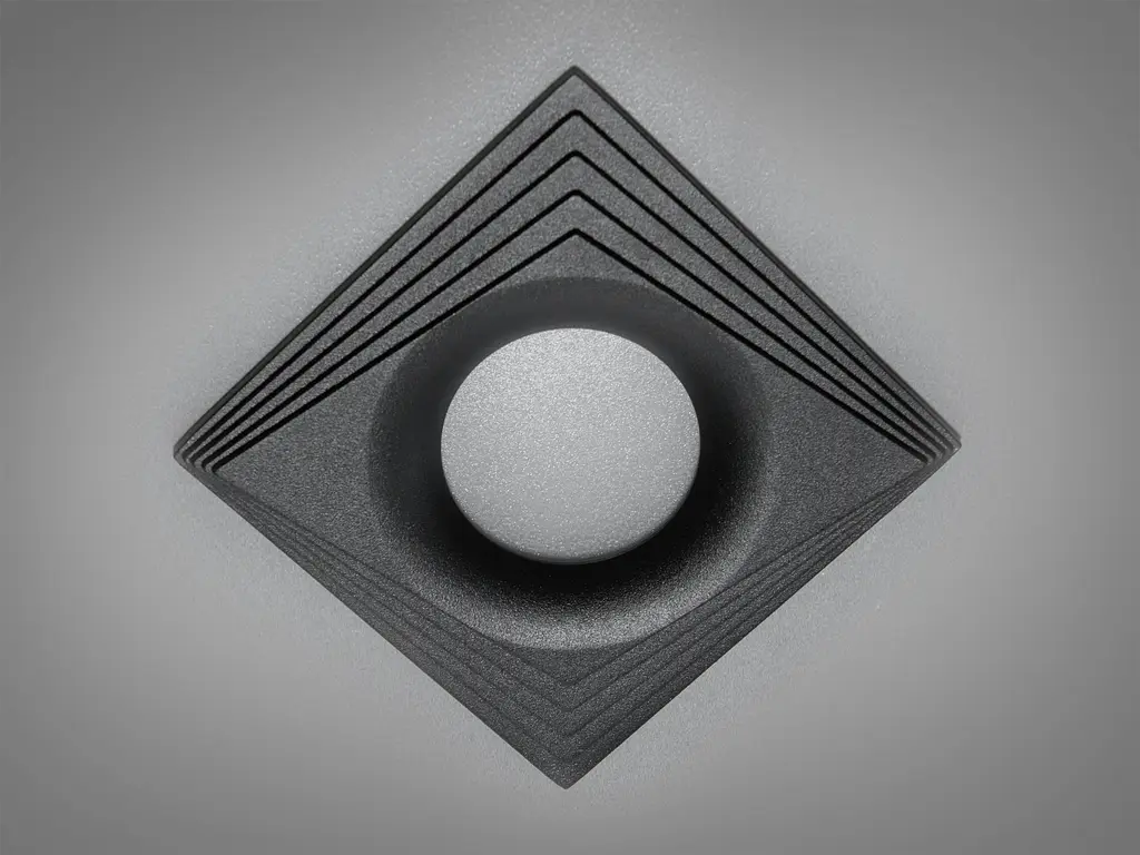 Серія "Аluminium", якісний алюмінієвий точковий світильник, чорний - фото 2