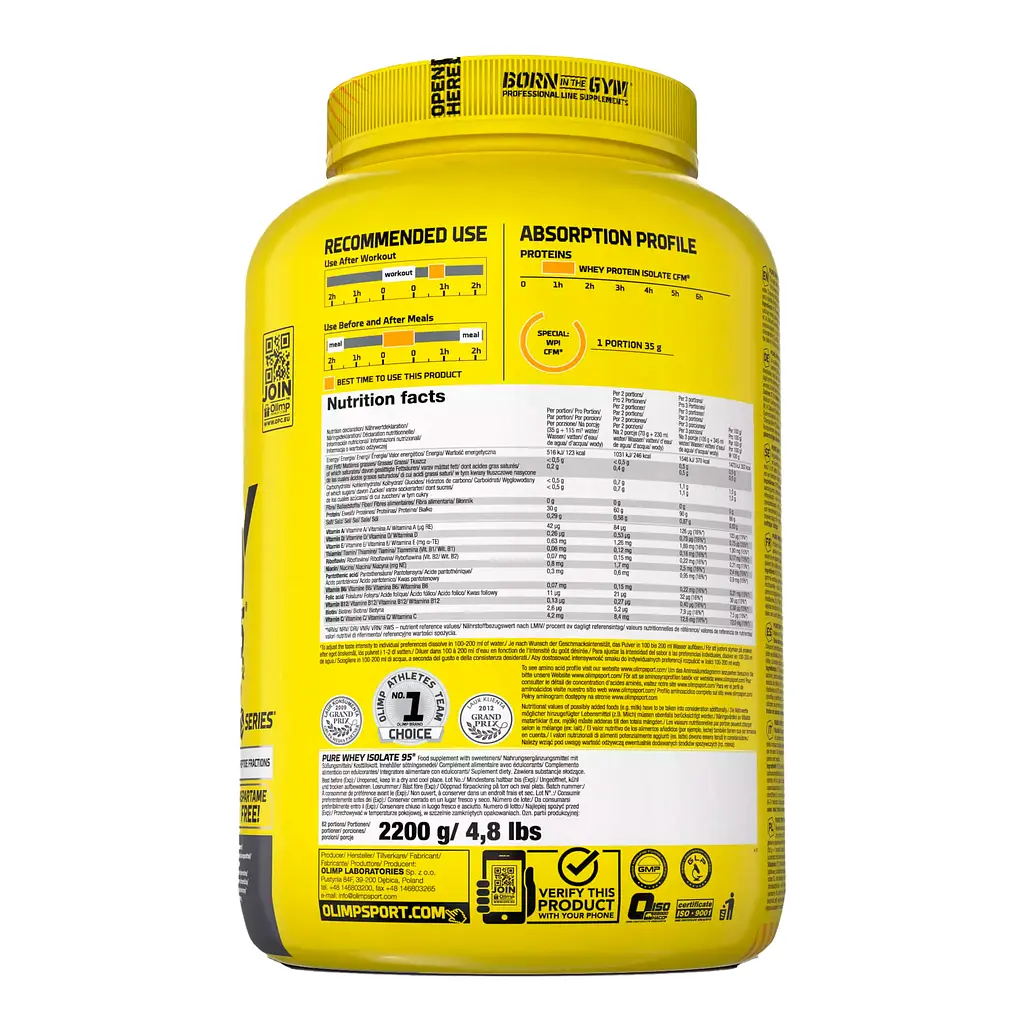 Протеїн Olimp Pure Whey Isolate 95 ваніль 2.2 кг (Ф001460) - фото 2