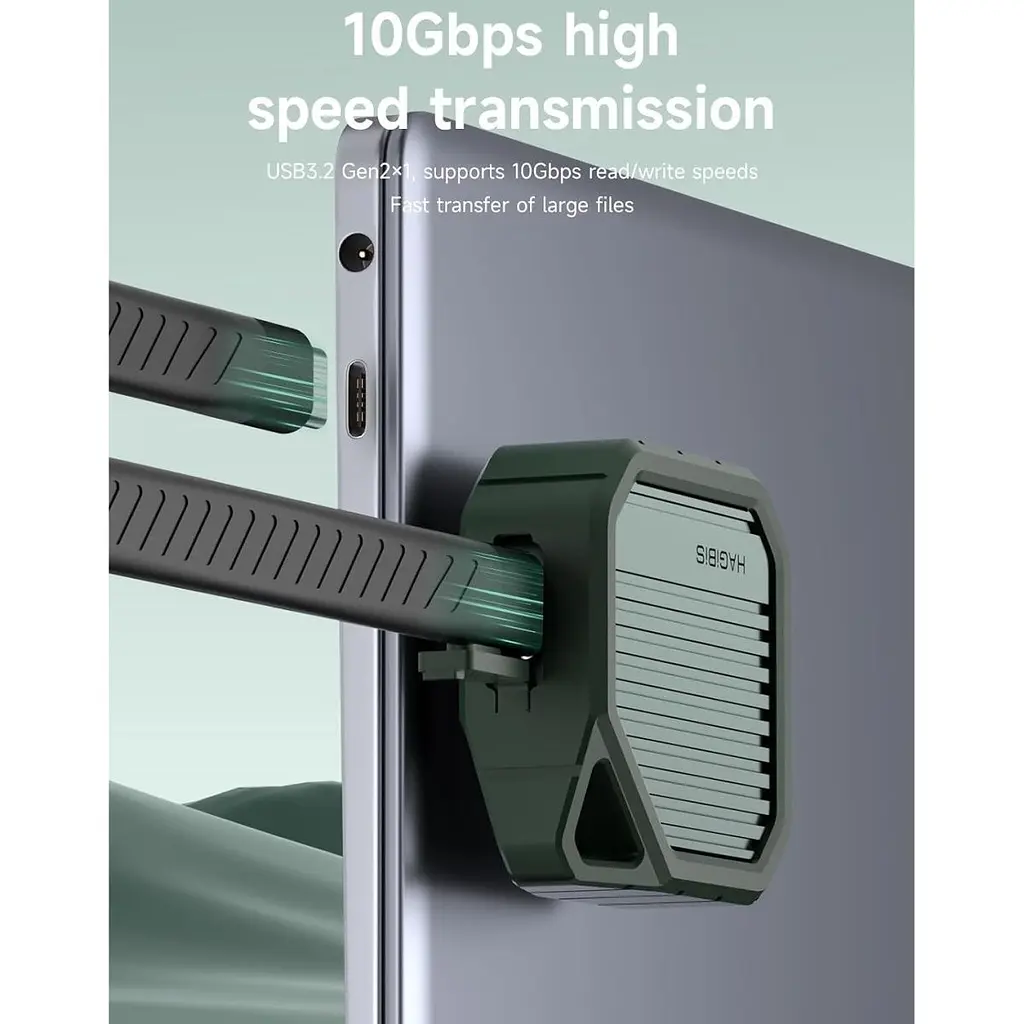 Зовнішня кишеня Hagibis M.2 NVMe SSD to USB3.2 Gen2 Green (MC13) [169730] - фото 9