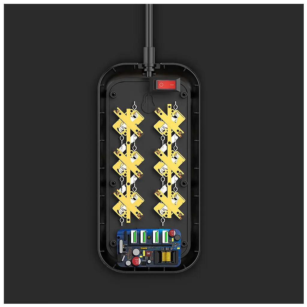 Мережевий фільтр живлення ColorWay CW-CHE64B, 6 розеток/4USB Black (CW-CHE64B) - фото 2
