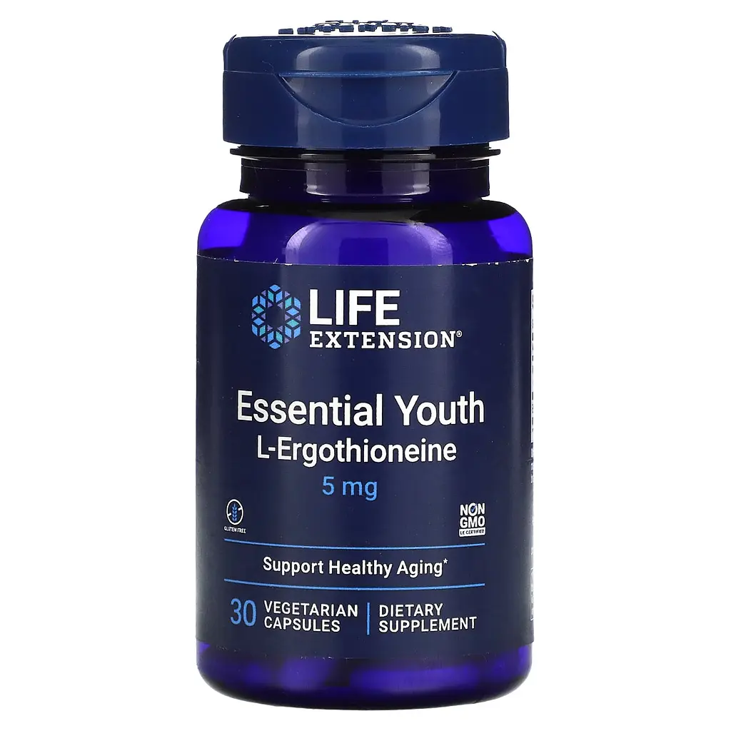 L-ерготіонеїн, Essential Youth L-Ergothioneine, підтримка молодості, 5 мг, 30 вегета Life Extension vit0001698 - фото 2