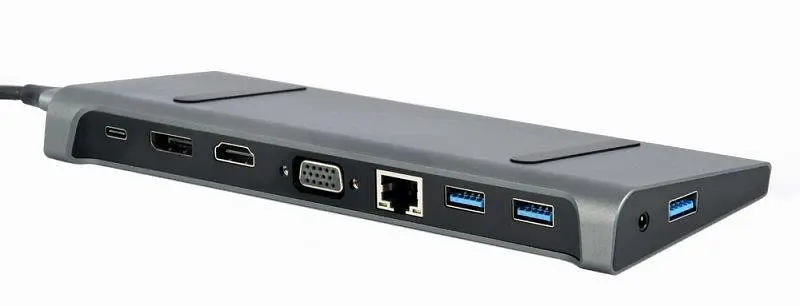 Док-станція Cablexpert USB-C 9-в-1 (A-CM-COMBO9-02) USB-хаб + HDMI/VGA/PD/LAN/3.5-мм аудіо - фото 3