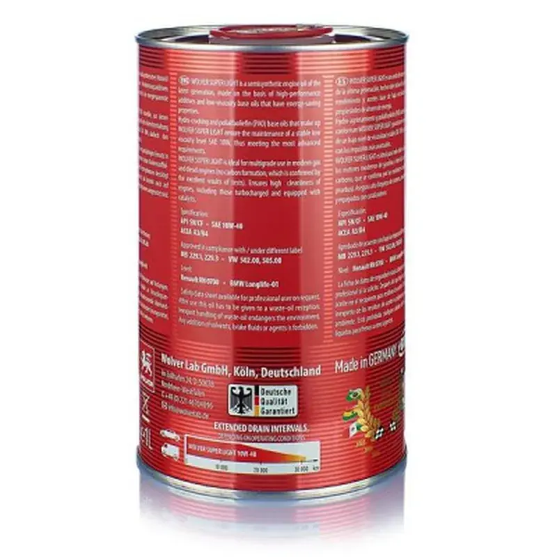Моторна олива Wolver Super Light 10W-40 1л (4260360941054) - фото 2