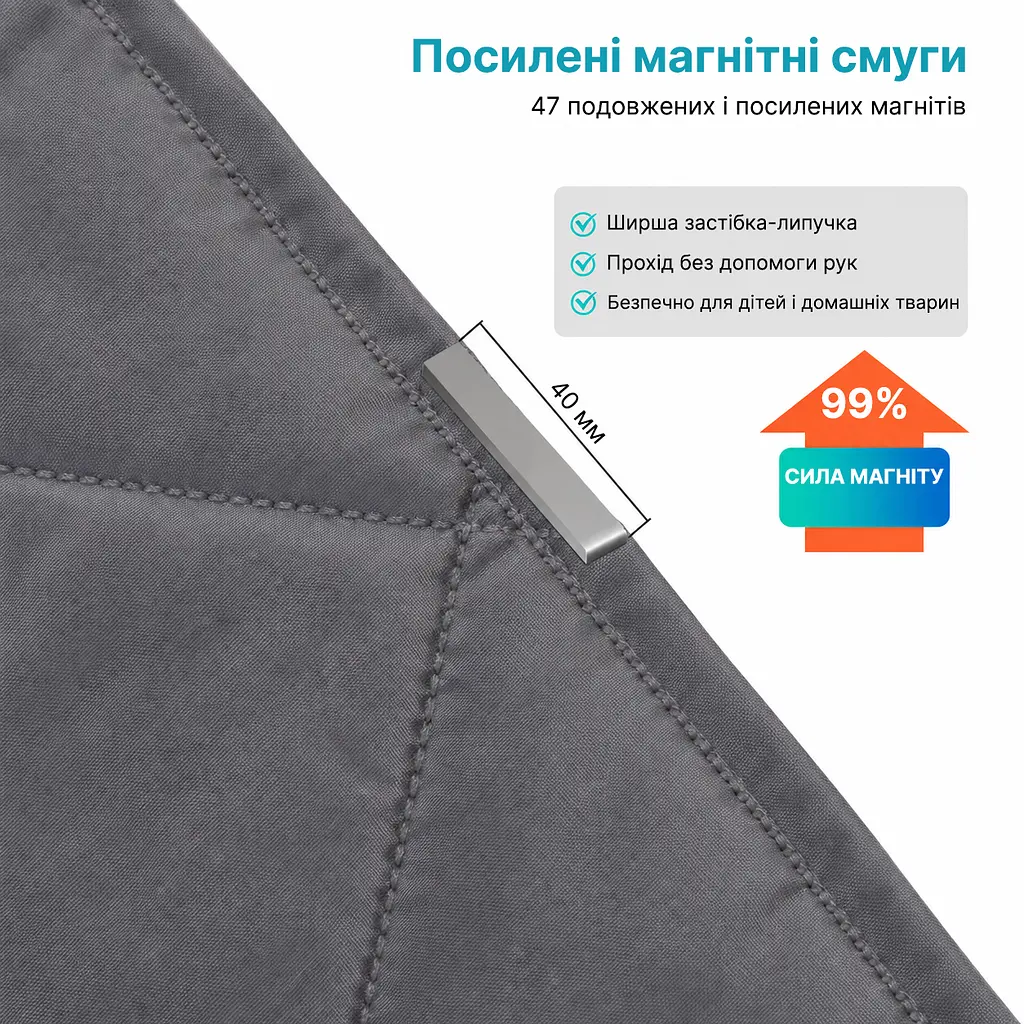 Термоштора 92х200 см на магнітах для дверей ProTerm
- фото 9