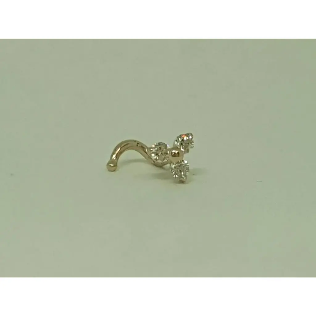 Золота сережка-пірсинг Favoritum в ніс з фіанітом. 311143 - фото 2