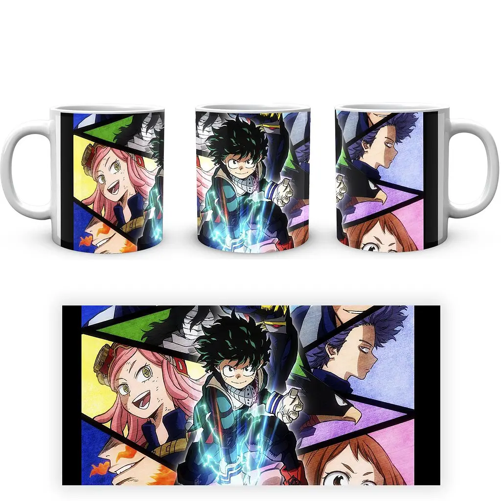 Кухоль GeekLand Моя геройська академія My Hero Academia Деку, Хатсуме та Шинсо Колаж MHA 02.529 330 мл білий - фото 3