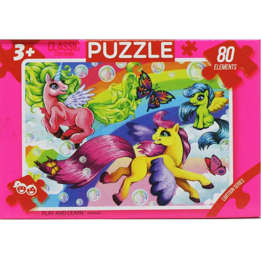 Пазли "Казка", 80 ел поні з метеликами Dankotoys