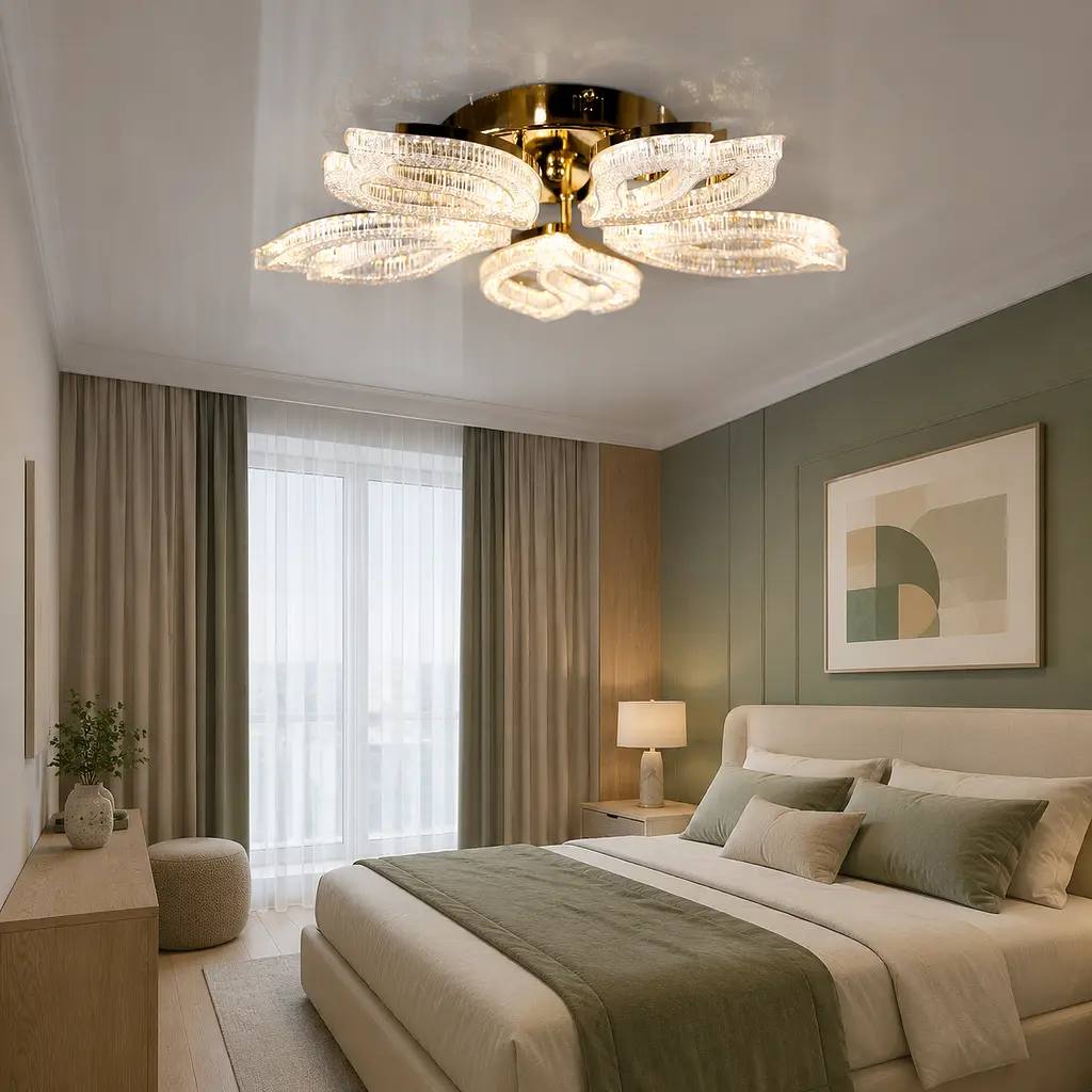 Світлодіодна люстра Splendid Ray L1707/5 LED (FGD), золото, білий, 120 Вт, від 10-18 м²