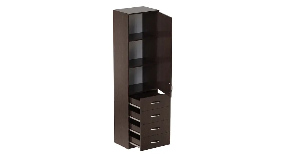 Пенал Анжело Ferrum-decor на 3 полиці з дверима та 4 ящиками 1900x500x380 ДСП Венге Магія 16 мм (FRD-104967) - фото 3