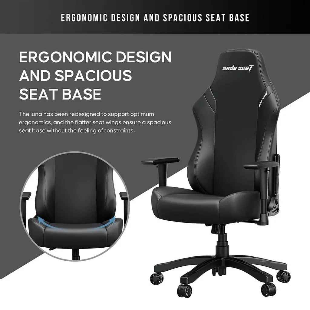 Ігрове крісло Anda Seat Luna L Black (AD18-44-B-PV) - фото 11