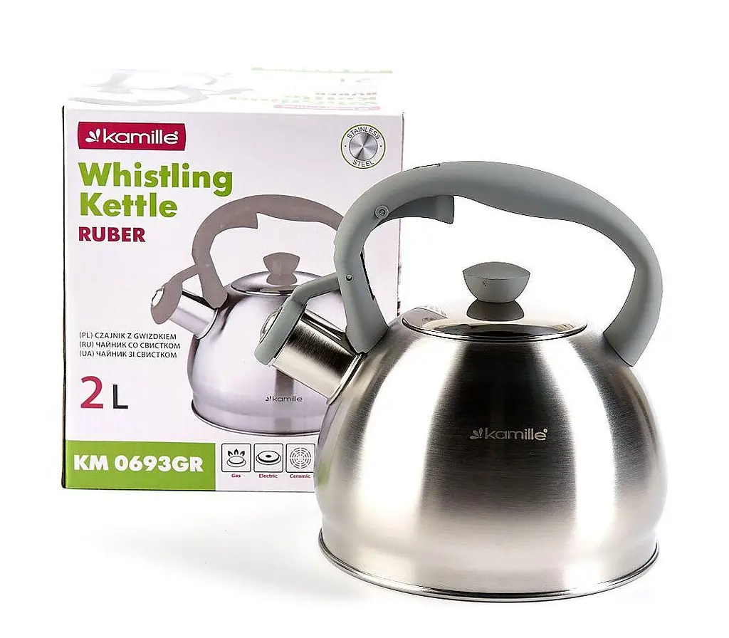 Чайник із свистком Kamille KM-0693GR 2 л сірий - фото 10