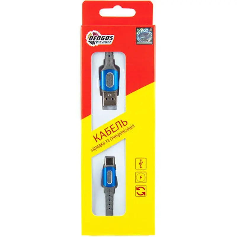 Дата кабель USB 2.0 AM to USB-C 1.0m blue Dengos (NTK-TC-LP-BLUE) - фото 4