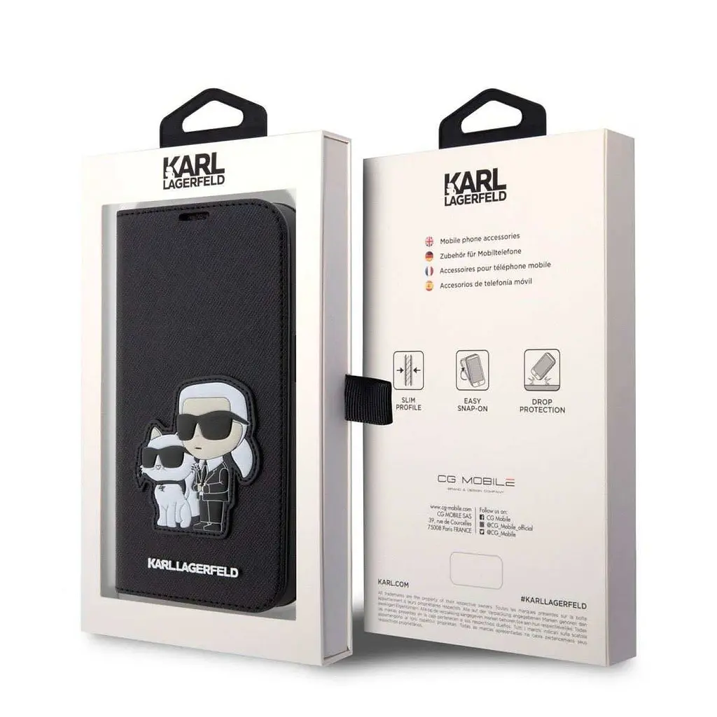 Чехол Karl Lagerfeld PU Saffiano Karl and Choupette NFT для iPhOne 13 Pro Black (57983114270) - фото 7