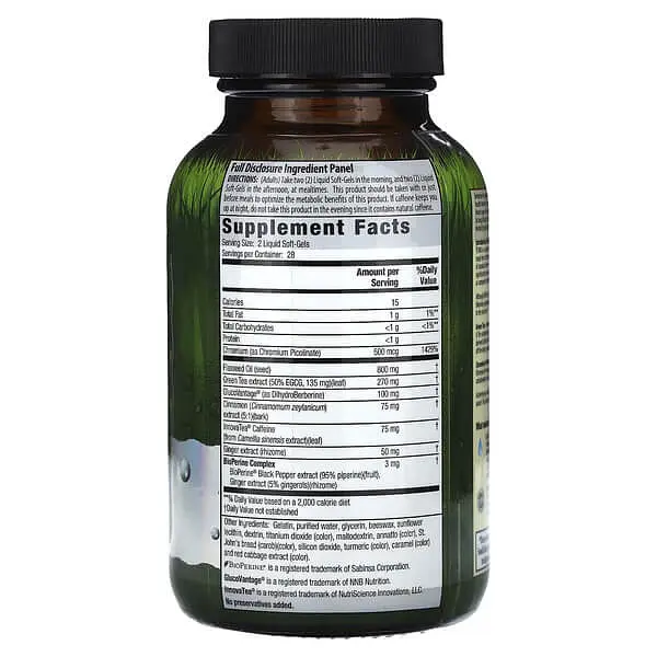 Берберин Berberine-Body + Fat Burner 56 Liquid Soft-Gels Irwin Naturals vit0006514 - фото 2