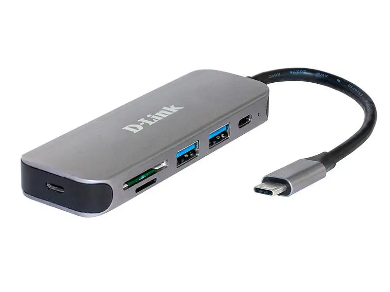 Мультипортовий адаптер USB хаб USB Type-C D-Link DUB-2325 2хUSB3.0, 1xUSB-C, 1xSD, 1xXiaomicroSD Grey - фото 2